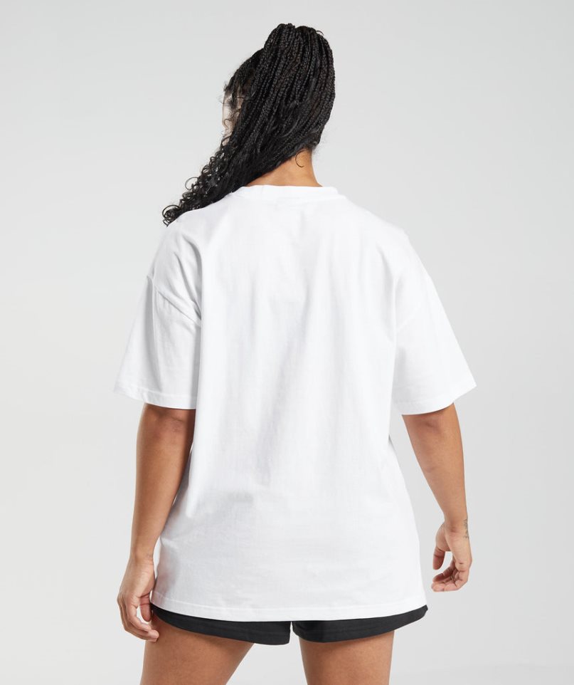 Women's Gymshark Legacy Oversized T-Shirts White | CA 5D73NA